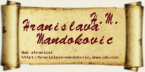 Hranislava Mandoković vizit kartica